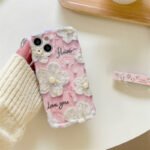 3D painting Aesthetic Cosmos Floral Case with Charm for iPhone